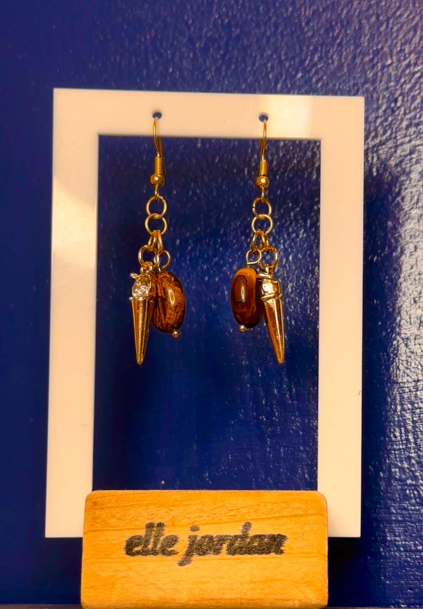 Gold Dangle with Brown and Gold Charms
