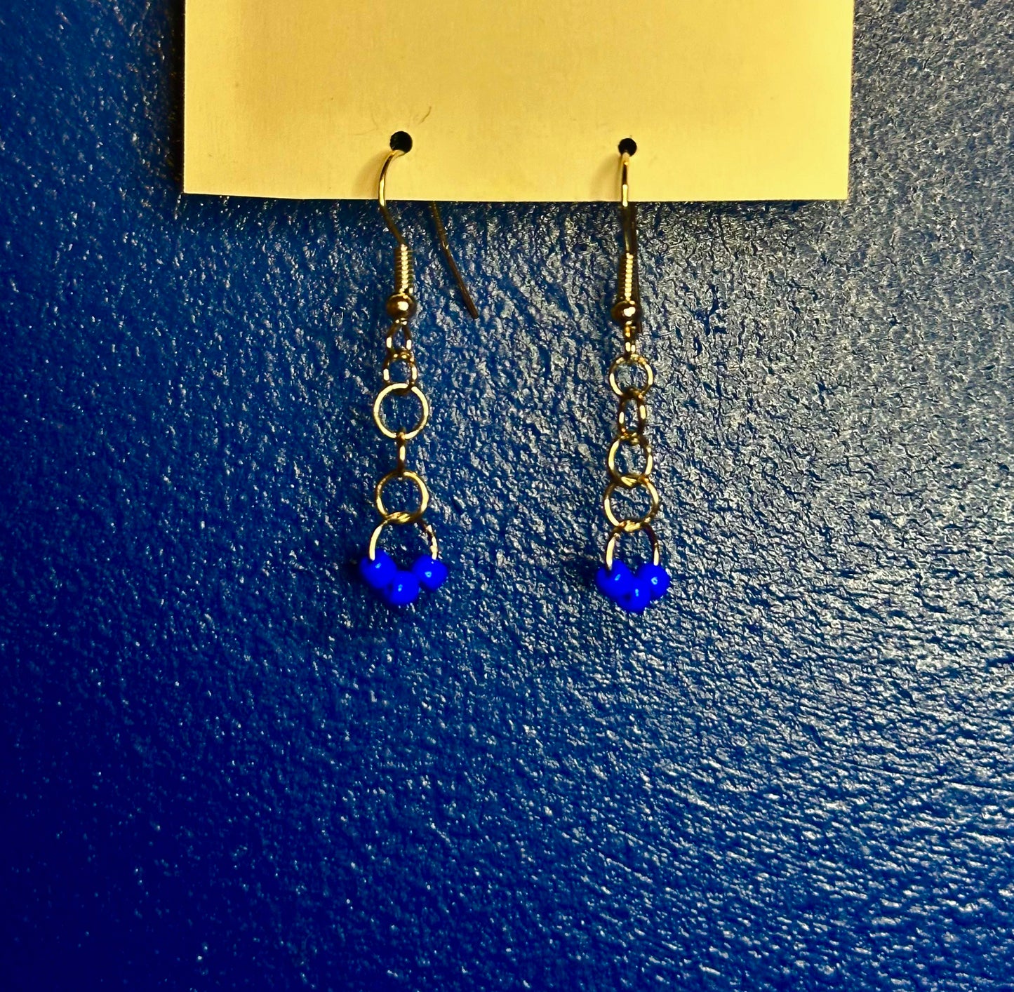 Silver Chain Dangle with Royal Blue Beads