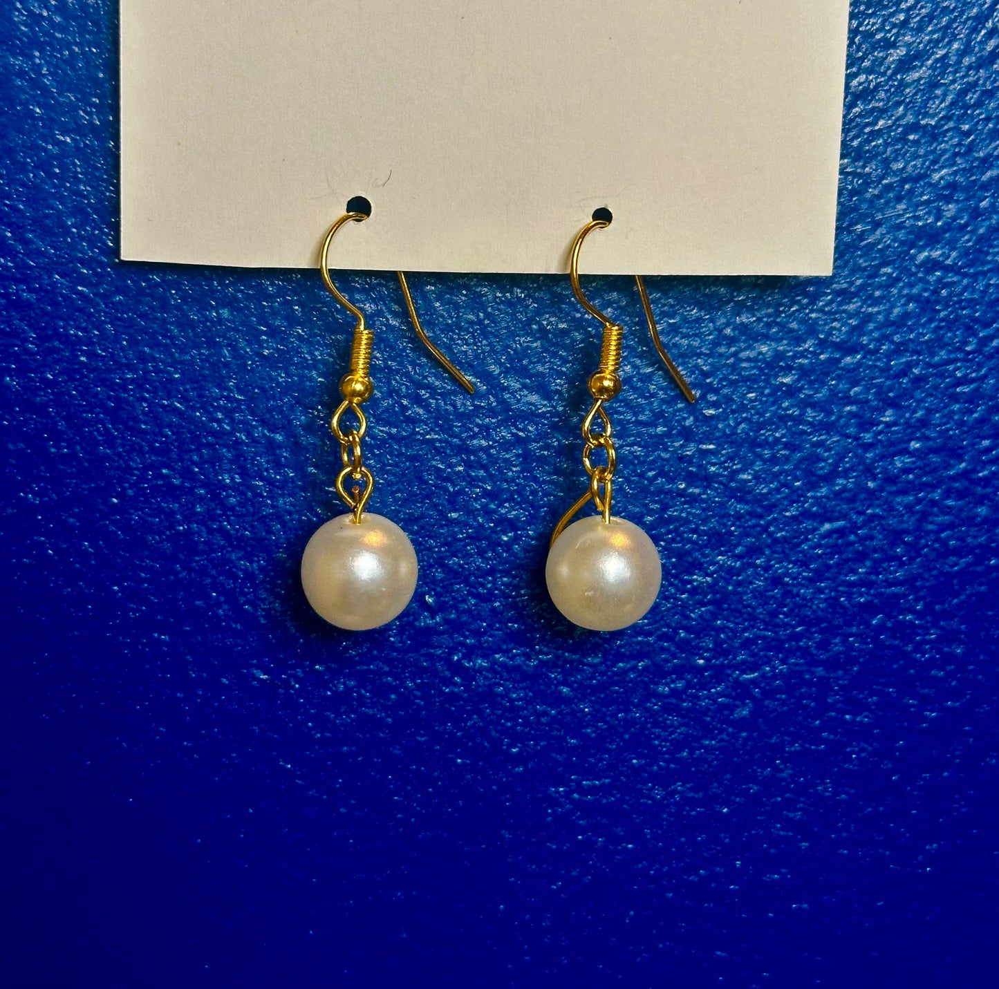 Gold Dangle with Pearl Bead