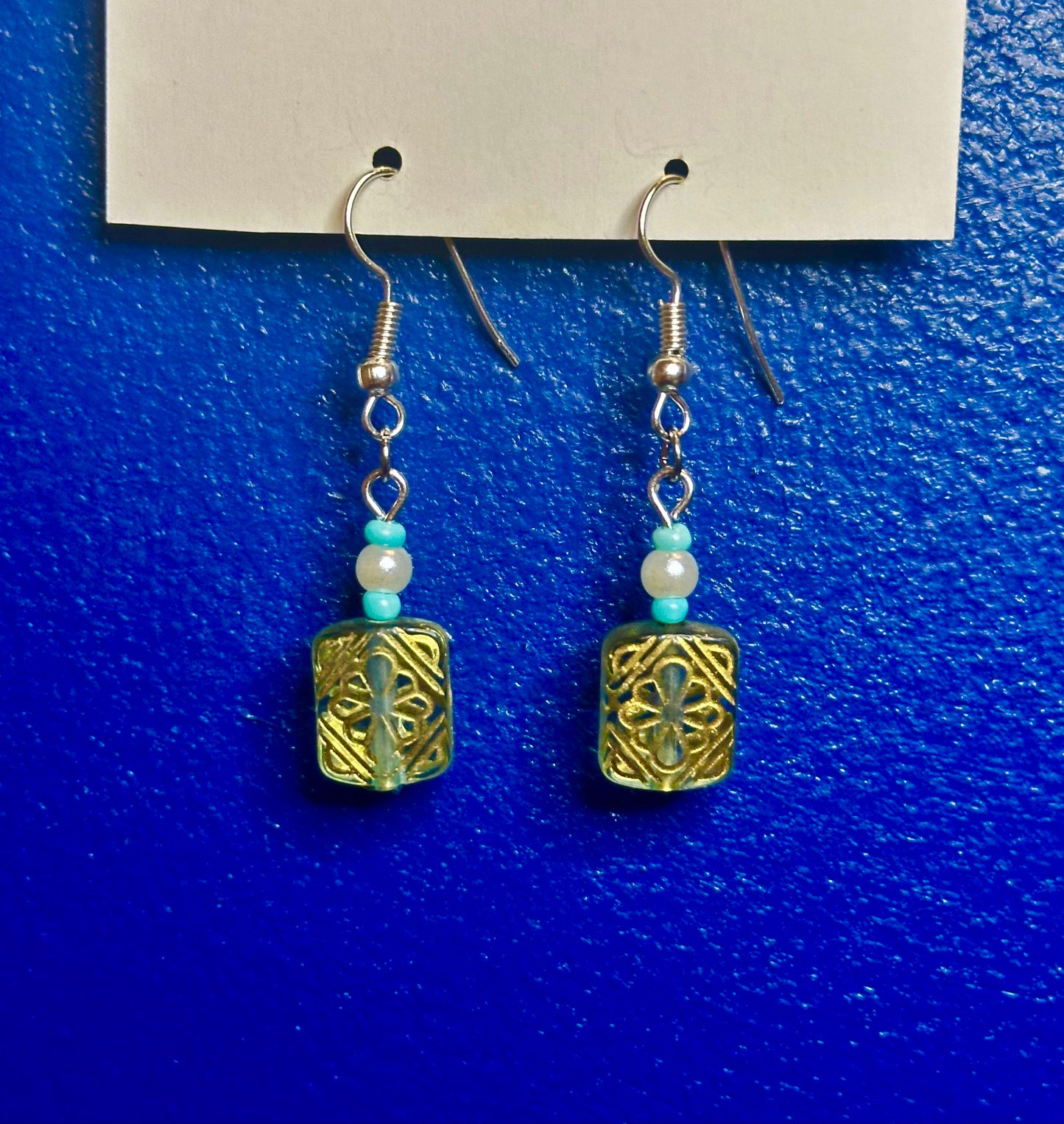 Silver Dangle with Blue Boho Bead