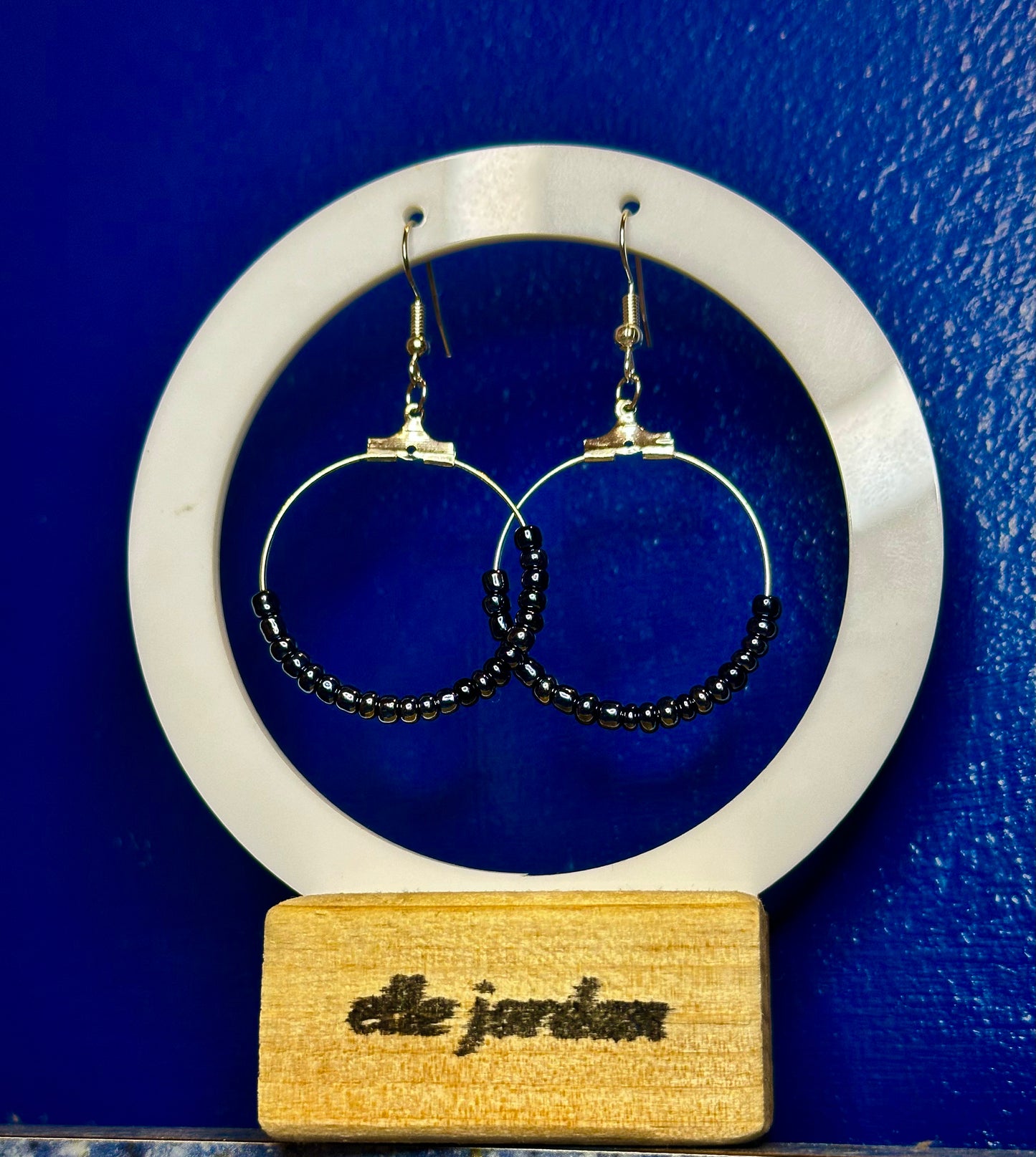 Silver Circle Dangle with Metallic Beads