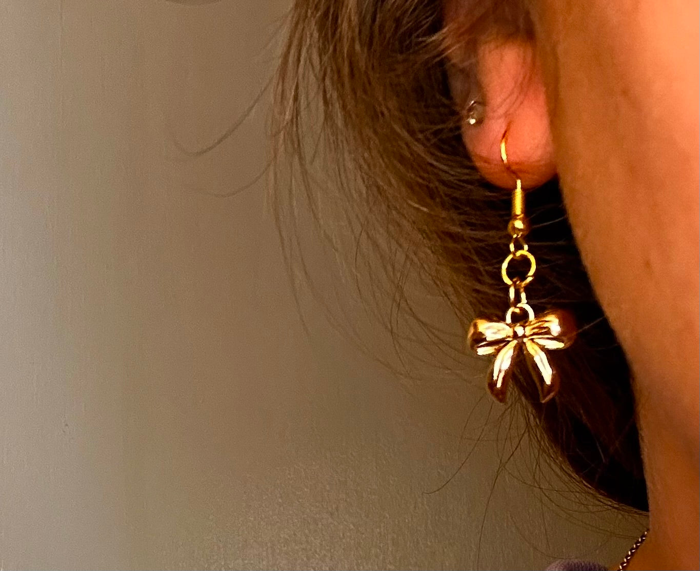 *Gold OR Silver* Thick Ribbon Bow Charm Dangle