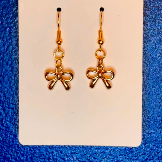 *Gold OR Silver* Thin Ribbon Bow Charm Dangle