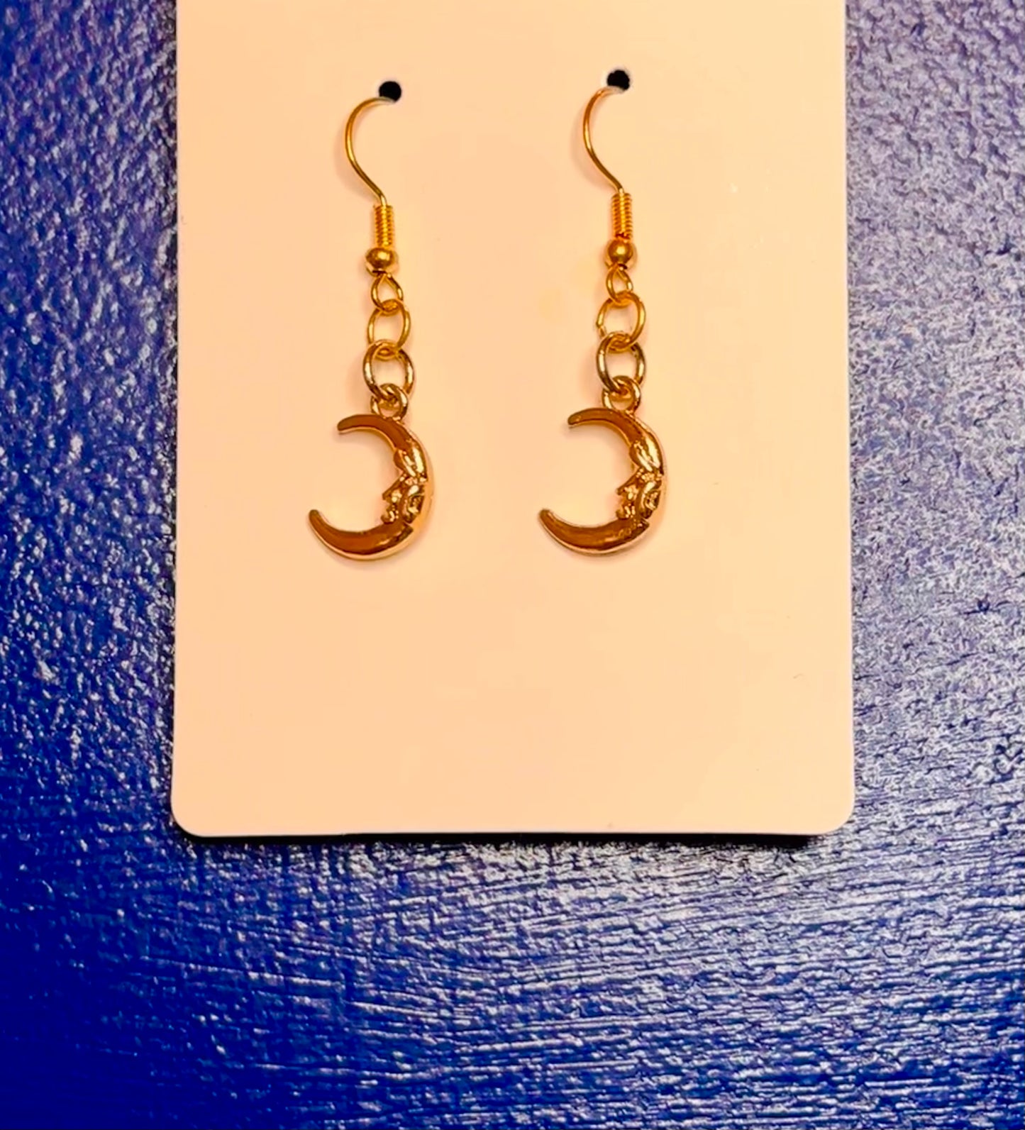 Gold Dangle with Gold Moon Charm