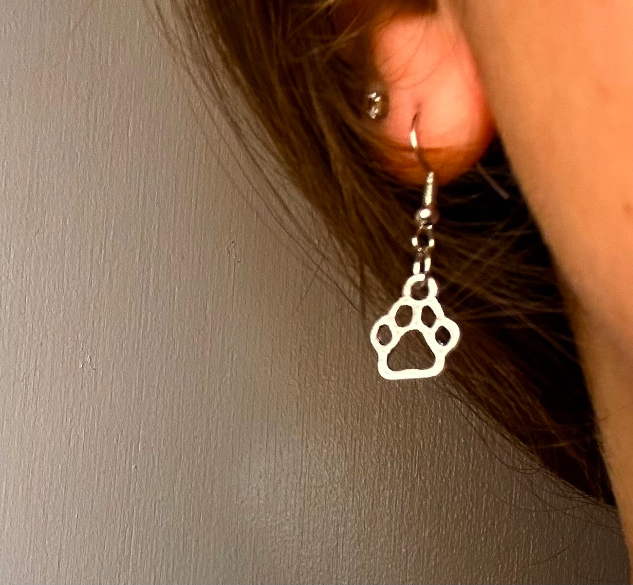 Silver Pawprint Charm Dangle