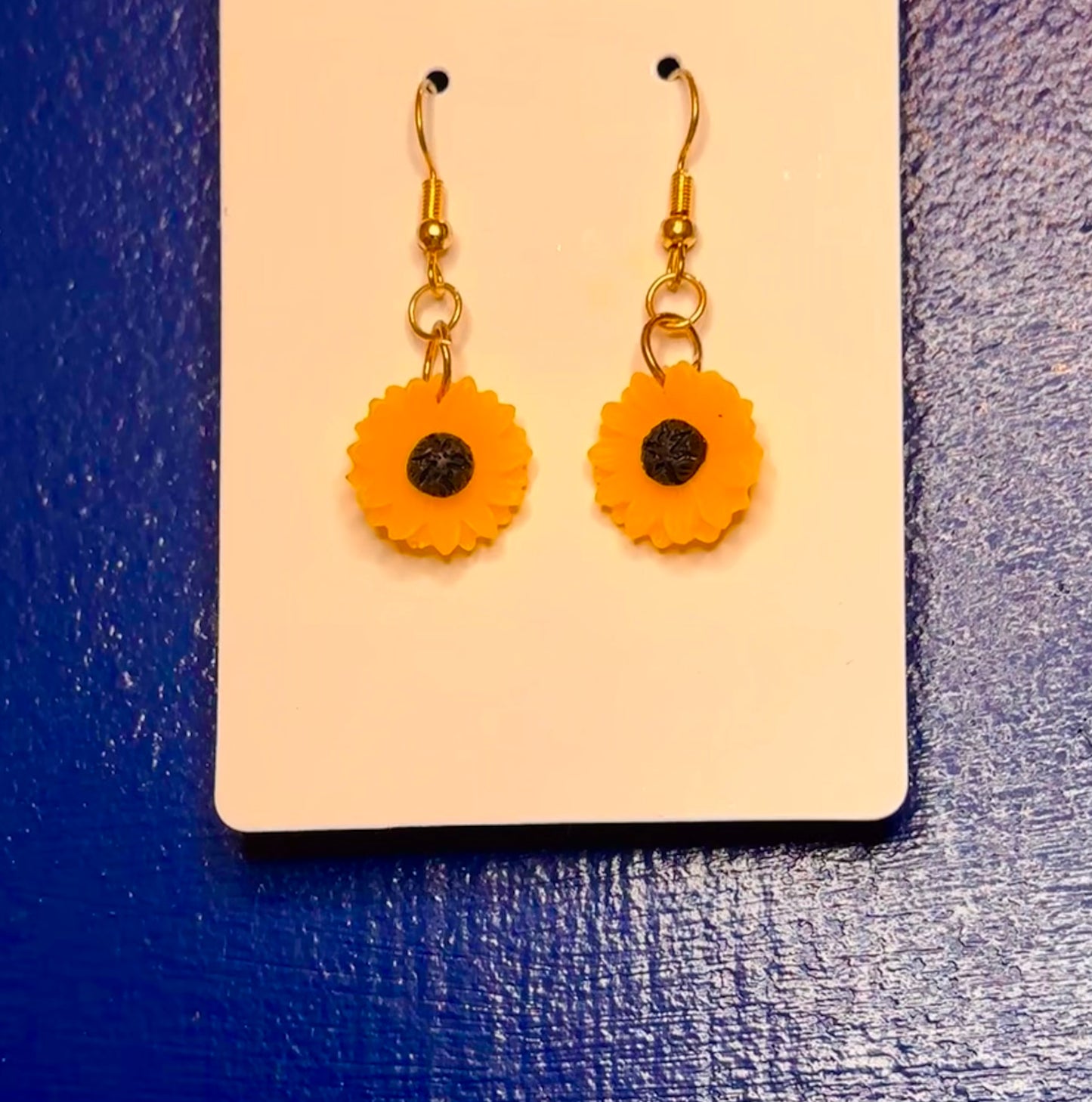 Gold Dangle with Sunflower Charm