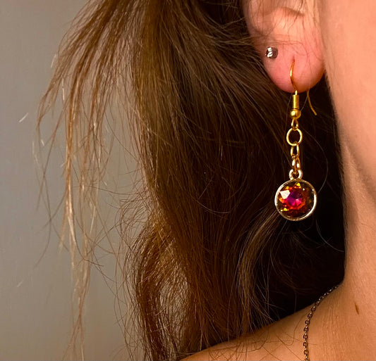 Gold Dangle with Iridescent Charm