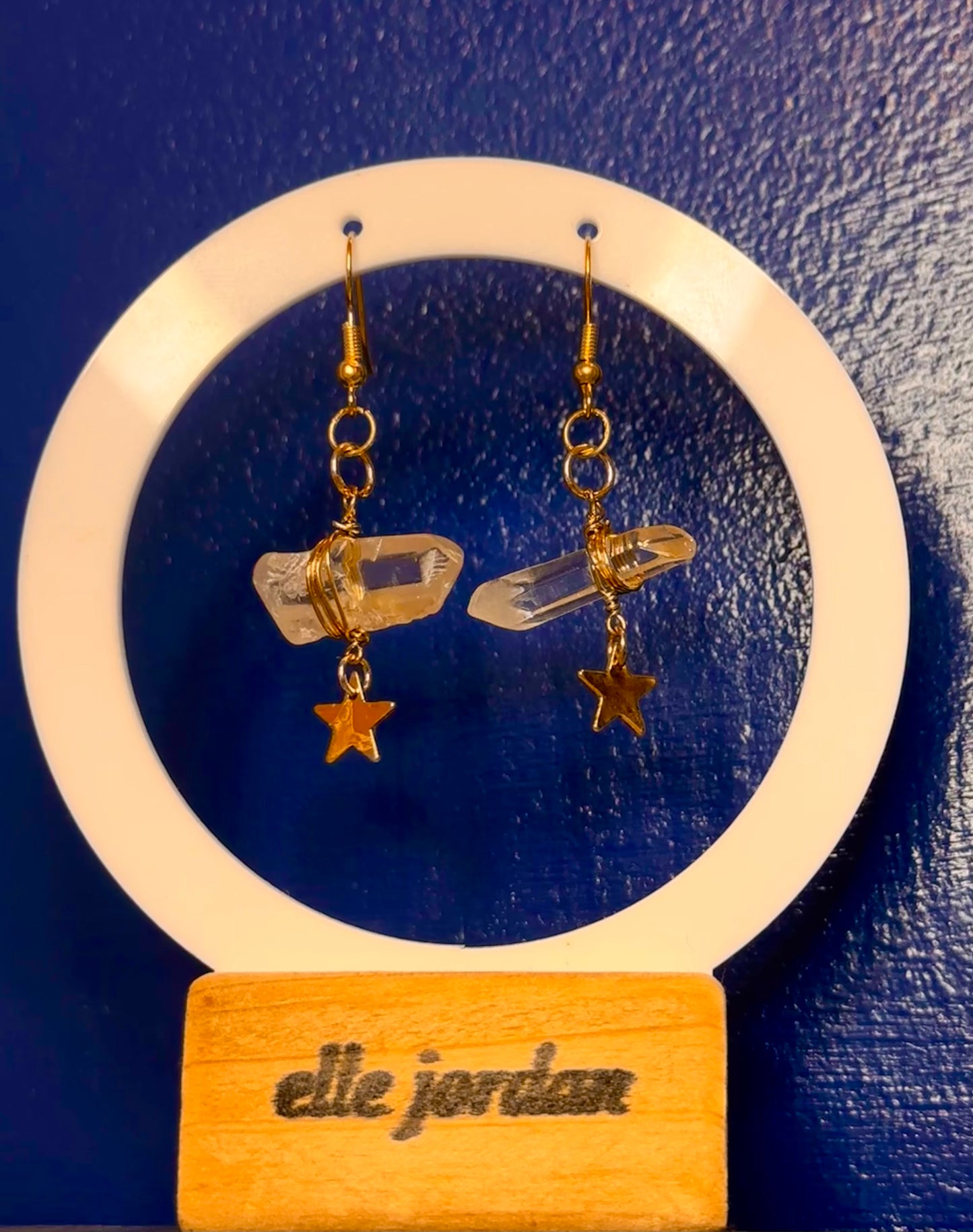 Gold Dangle with Crystal and Star Charm