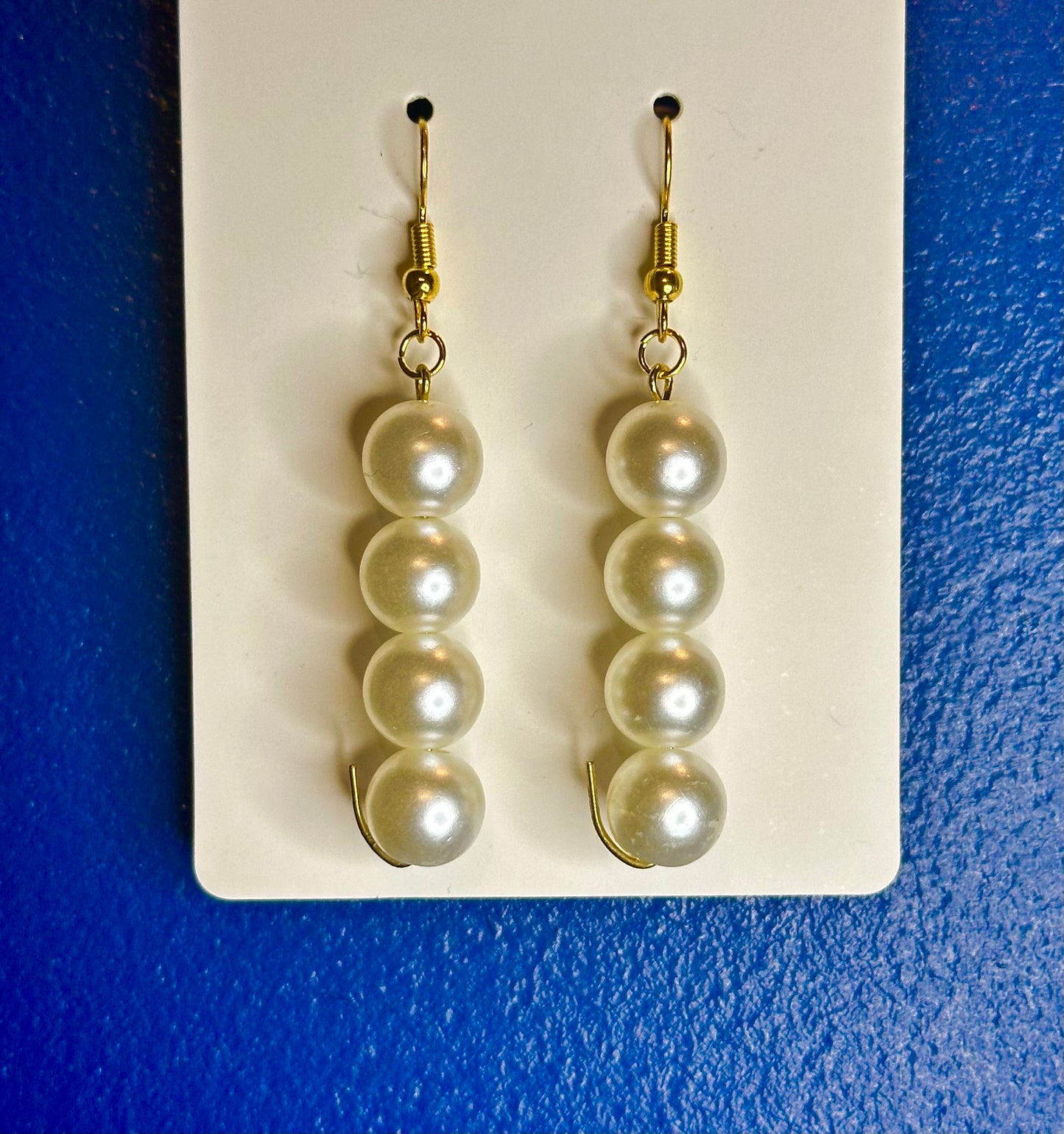 Gold Dangle with Large Pearl Beads