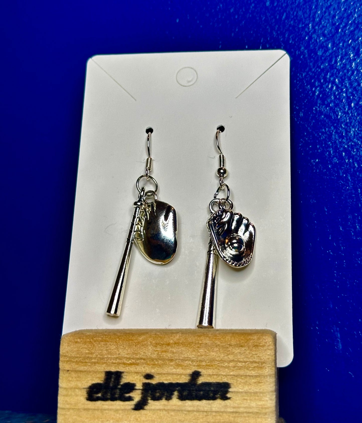 Silver Bat and Glove Charm Dangle