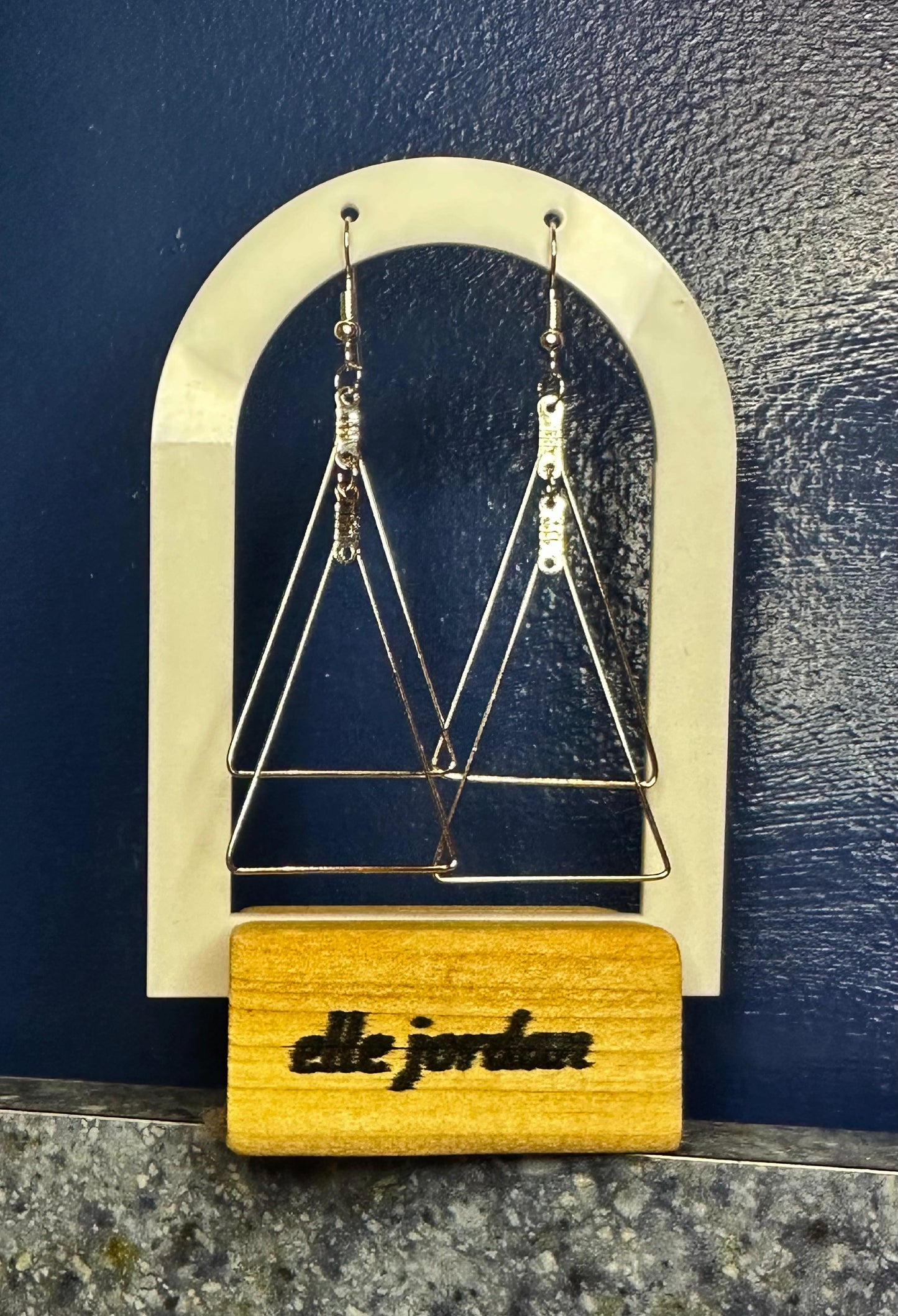 Silver Double-Stacked Triangle Dangle