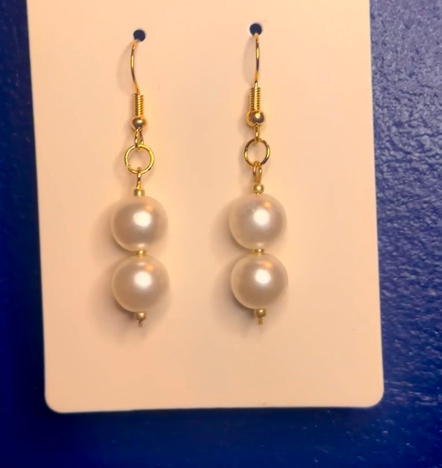 Gold Dangle with Gold and Pearl Beads
