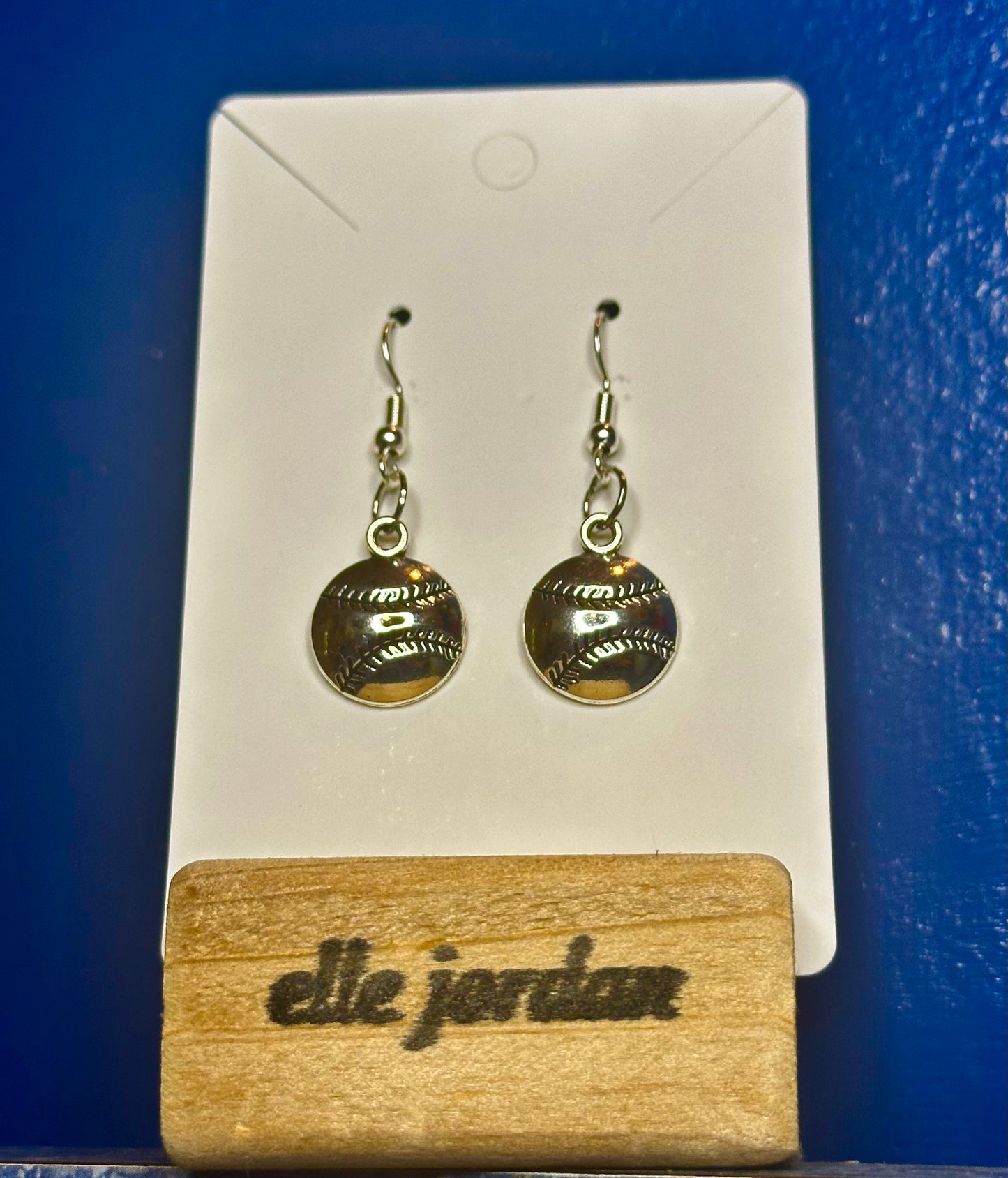 Silver Baseball/Softball Charm Dangle