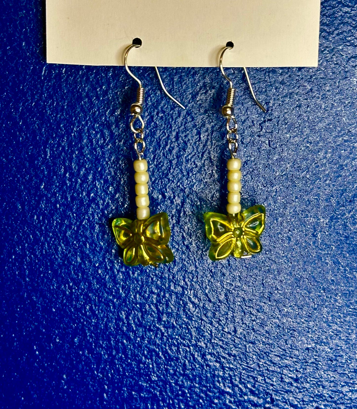 Silver Dangle with Butterfly Boho Bead