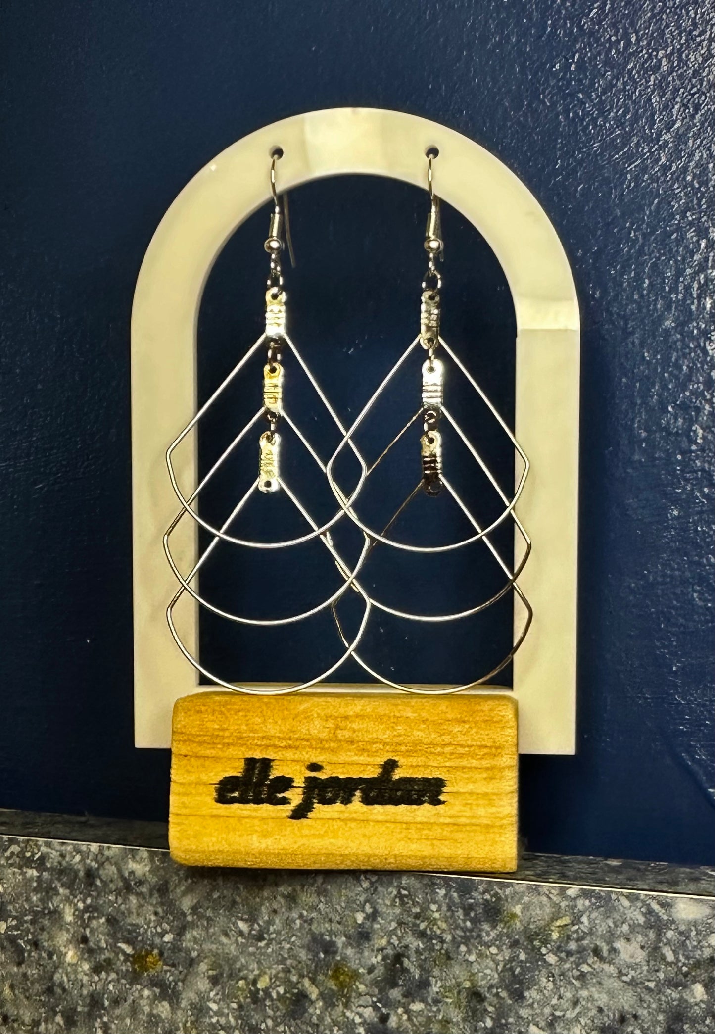 Silver Triple-Stacked Cone Dangle