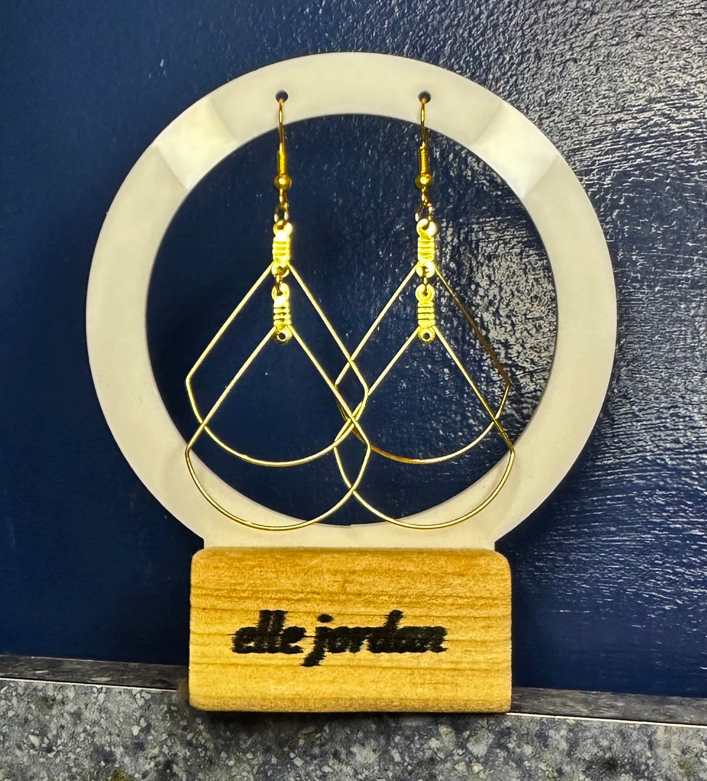 Gold Double-Stacked Cone Dangle
